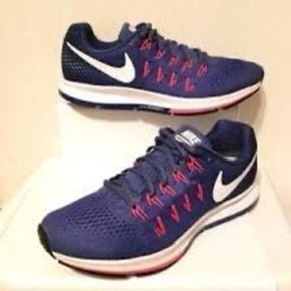 Nike Women's Size 10.5 Zoom Pegasus 33 Running Shoes Blue Athletic Sneaker Gym - Picture 1 of 14